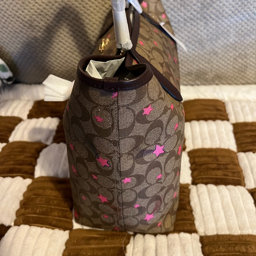 Coach Signature Disco Star City Tote in Khaki Multi NWTS! - Picture 4 of 7
